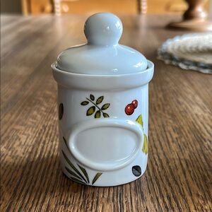 Floral Fruit Berry Ceramic Kitchen  Spice Jar with Lid
